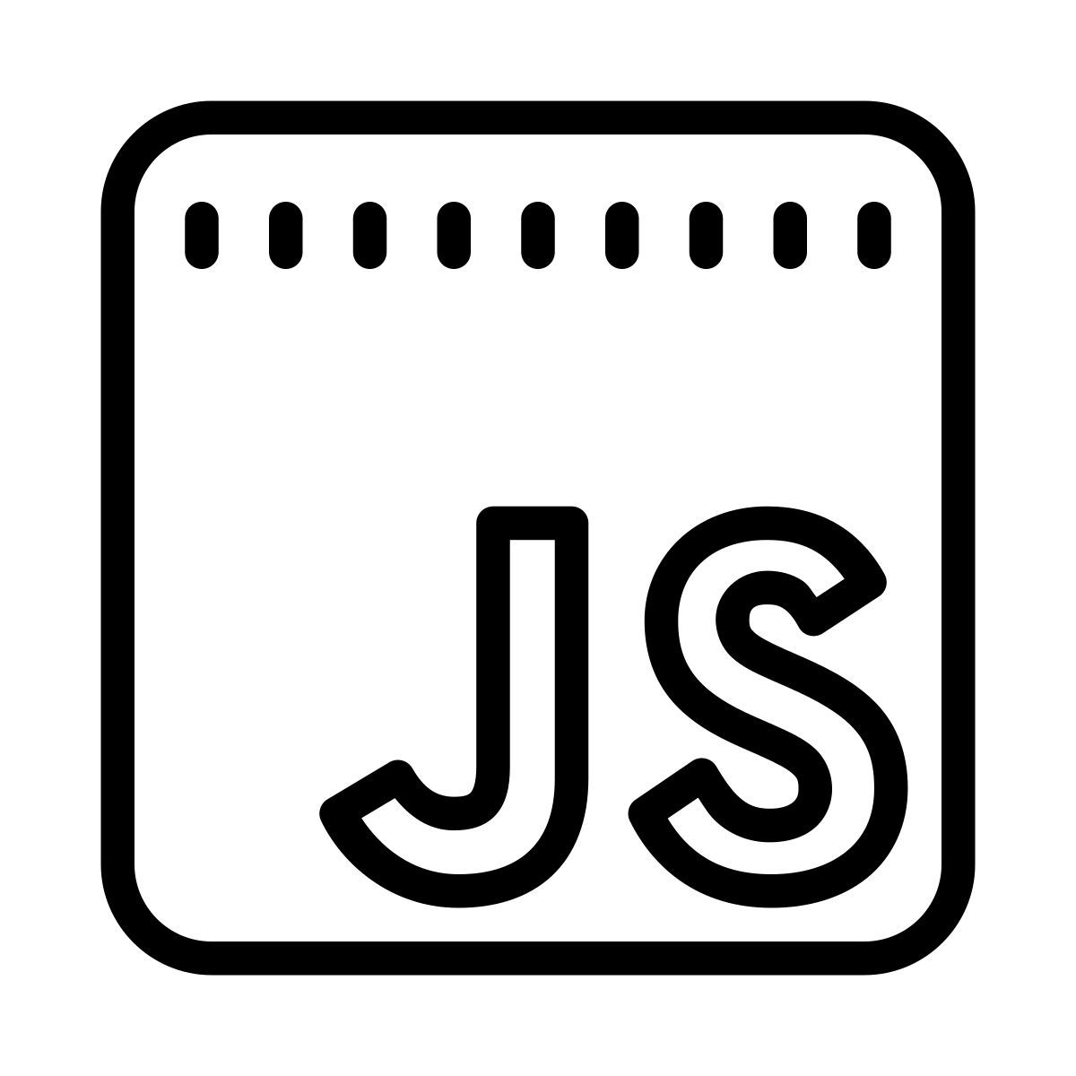cute outline style javascript icon