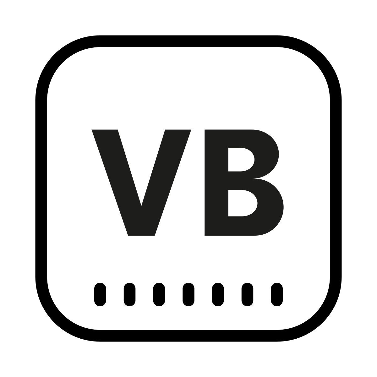 cute outline style visual basic icon