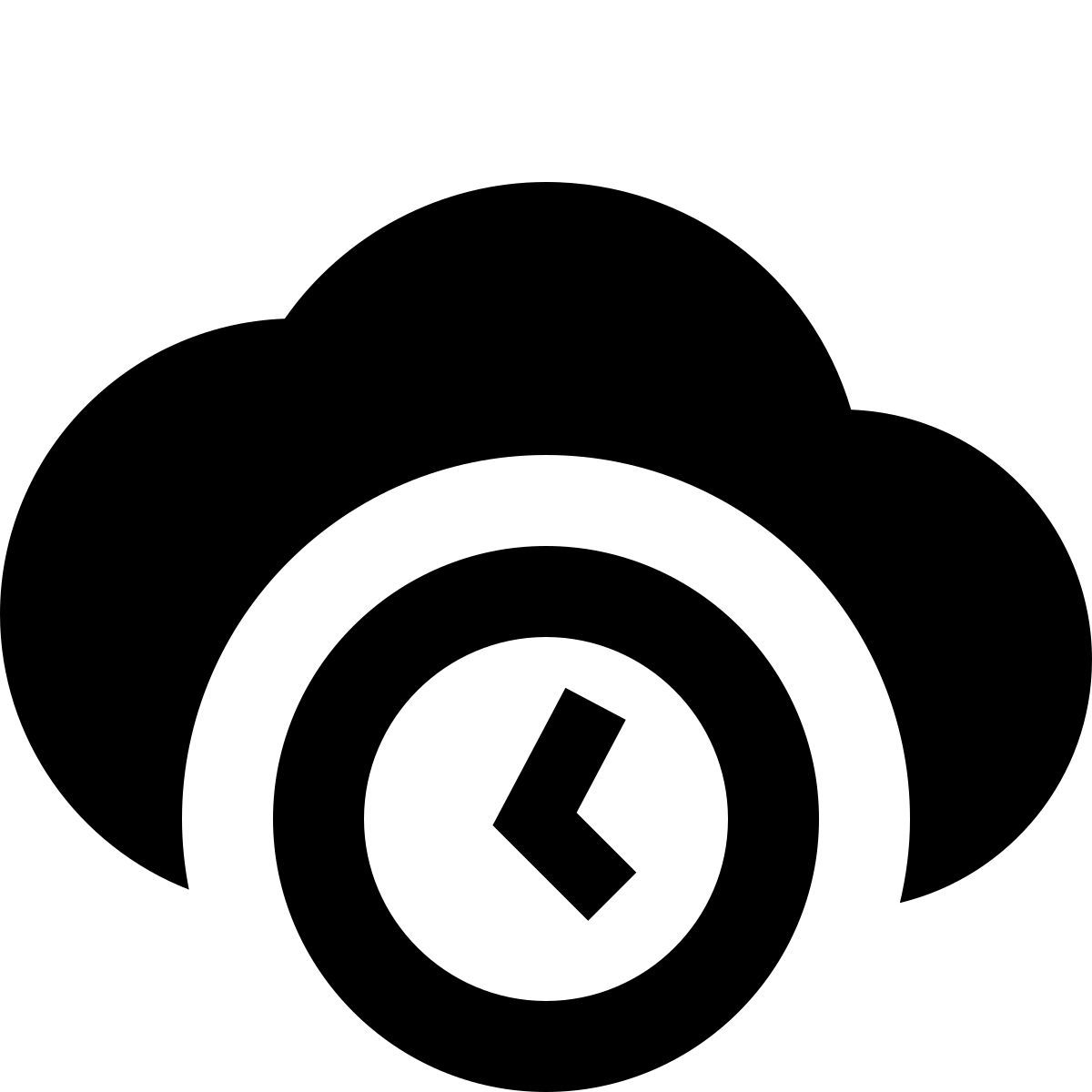 material filled style cloud clock icon