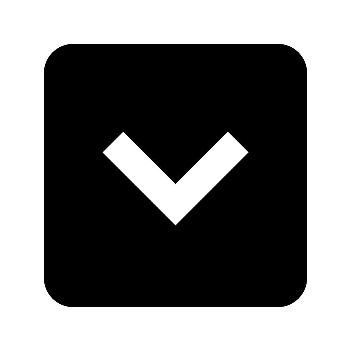 material filled style вниз в квадрате icon