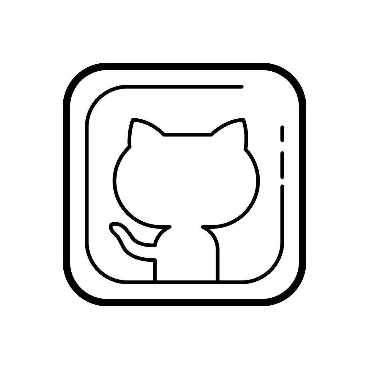 outline hand drawn style github icon
