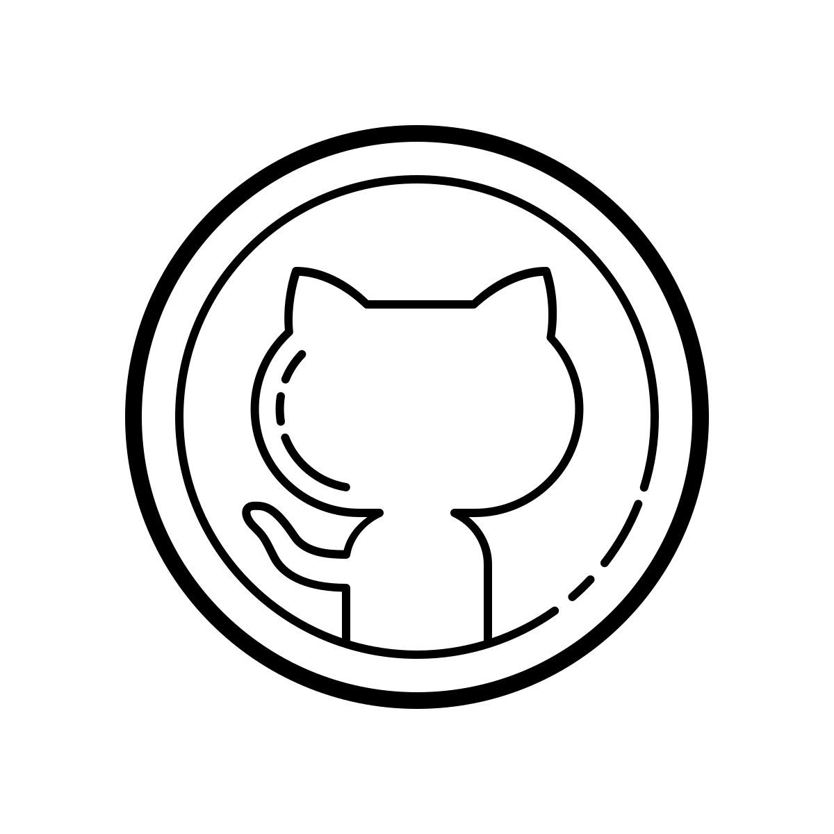 outline hand drawn style github icon