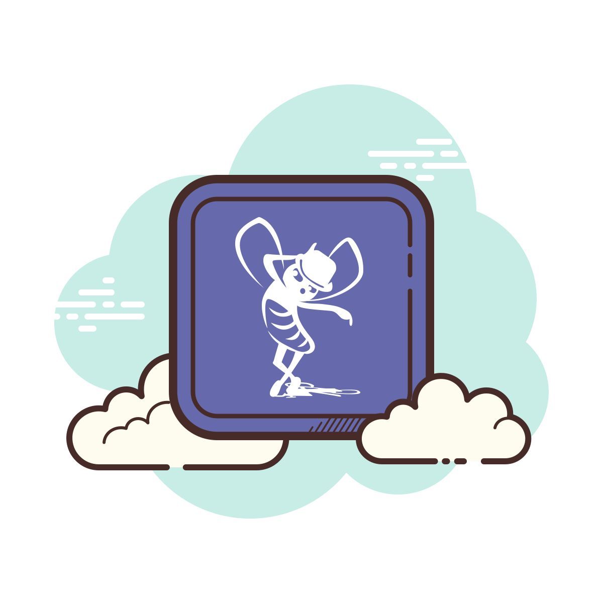 иконка танцующий жук cloud стиль