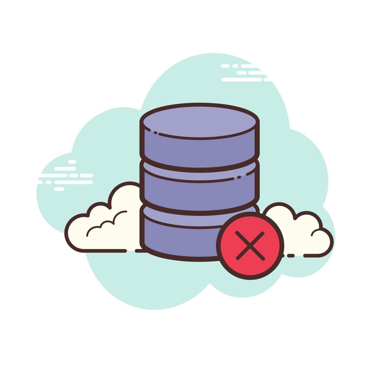 иконка удалить базу данных cloud стиль