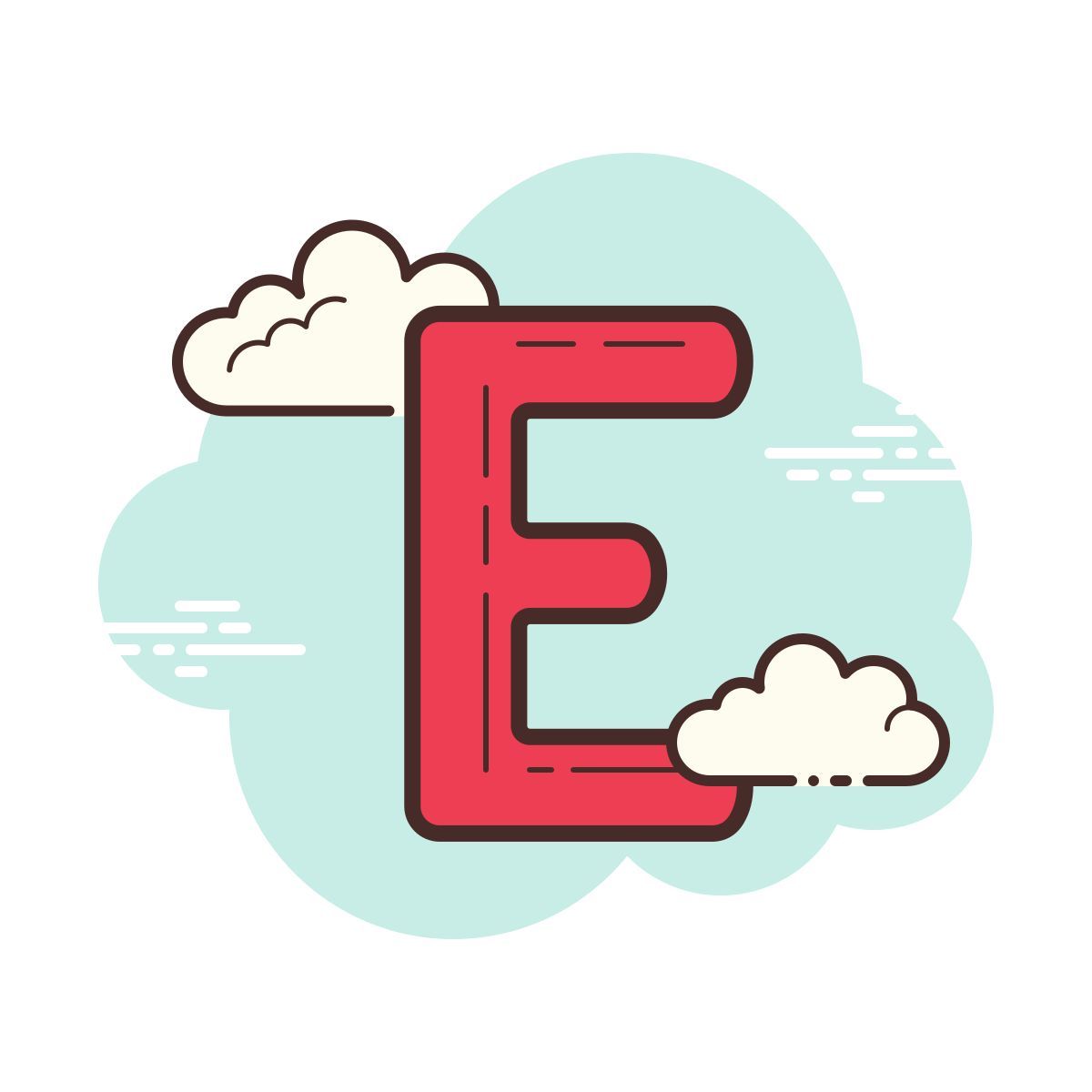 cloud style буква е icon