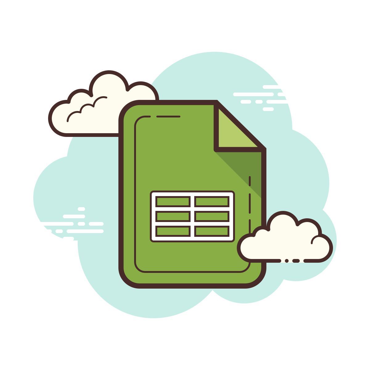 cloud style таблицы google icon