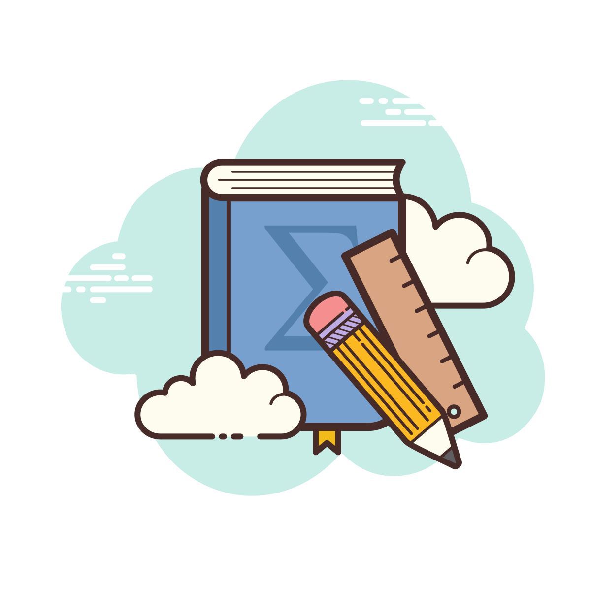 иконка книга по математике cloud стиль
