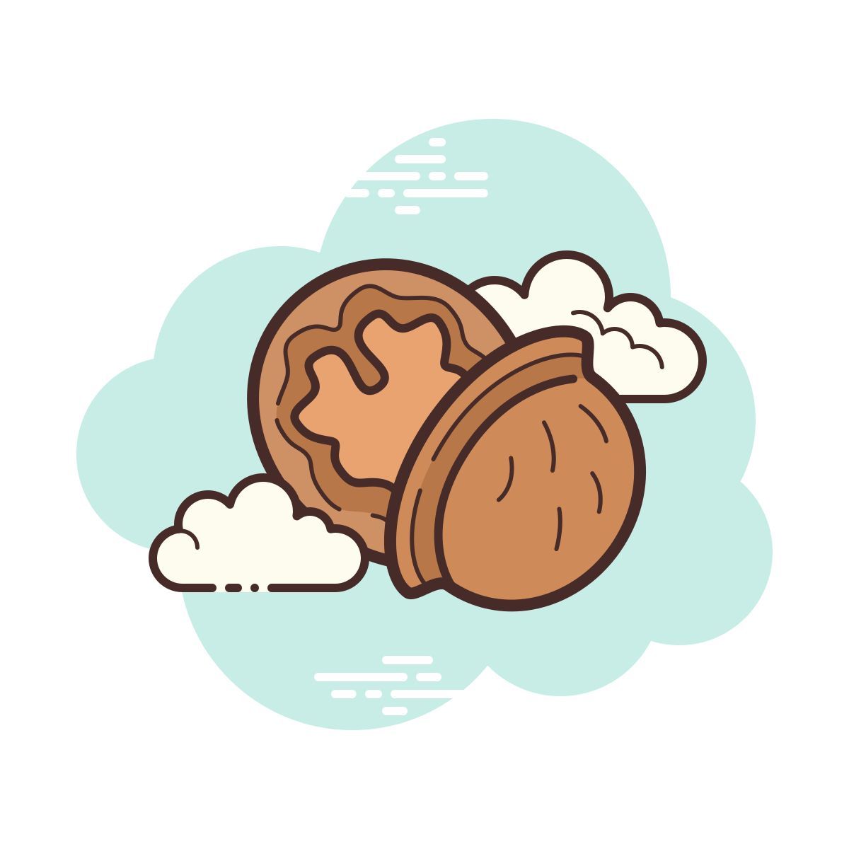 иконка ореховая скорлупа cloud стиль
