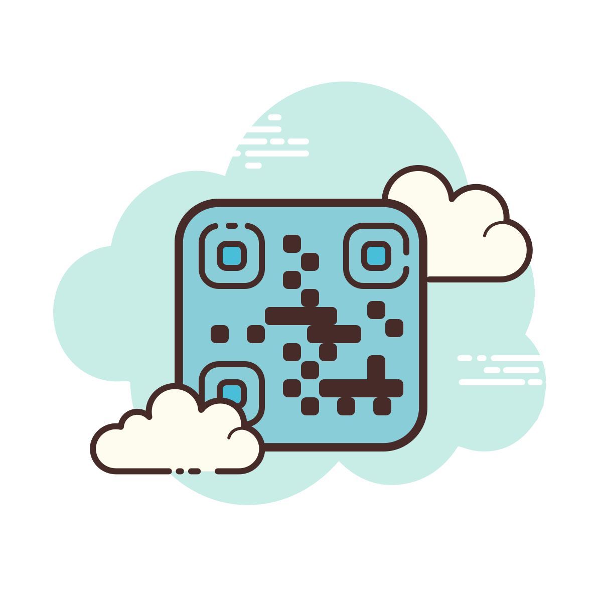cloud style qr код icon
