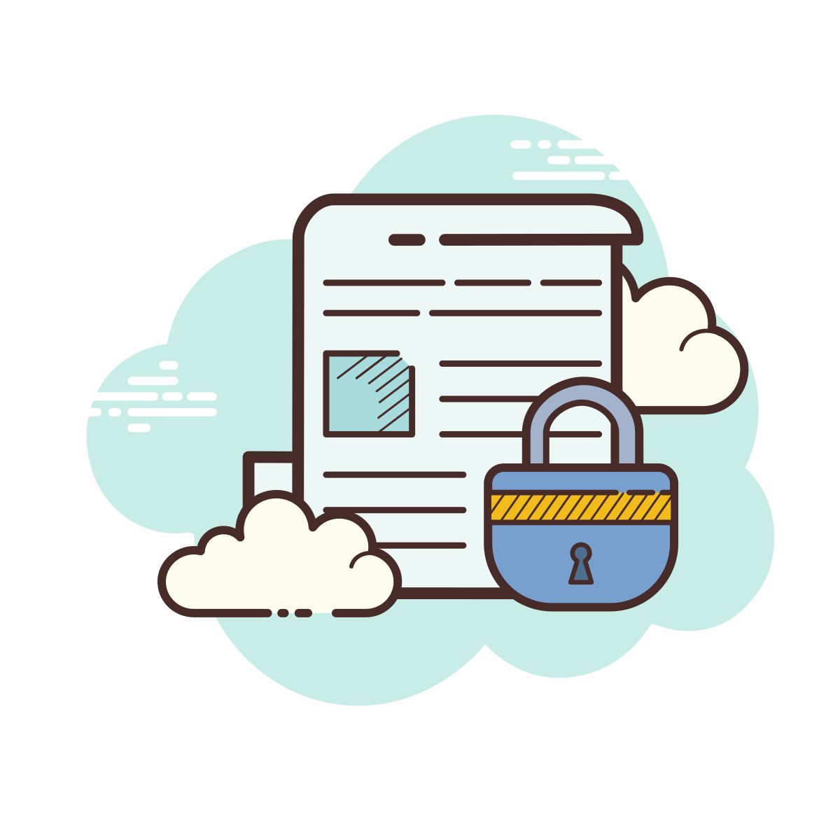 cloud style защищенный документ icon
