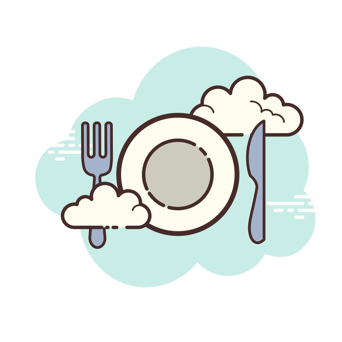 иконка посуда cloud стиль