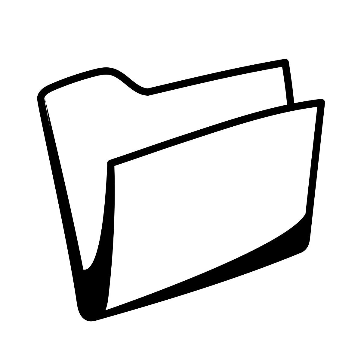 comic style opened folder icon