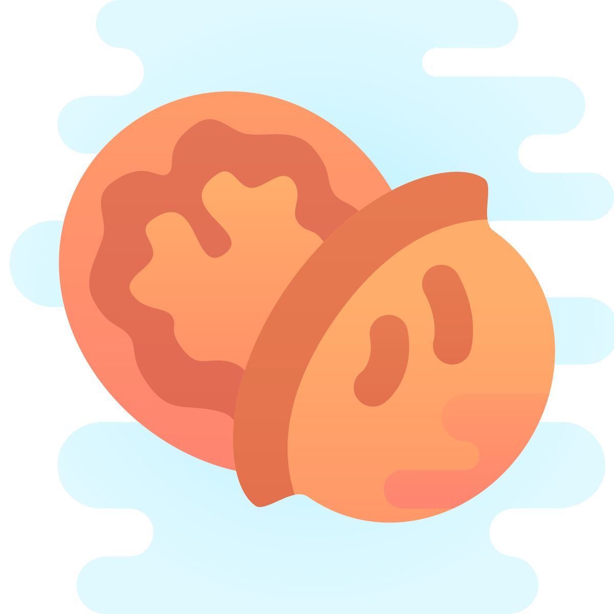 иконка ореховая скорлупа cute clipart стиль