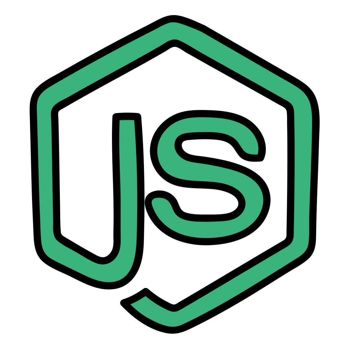 иконка nodejs doodle стиль
