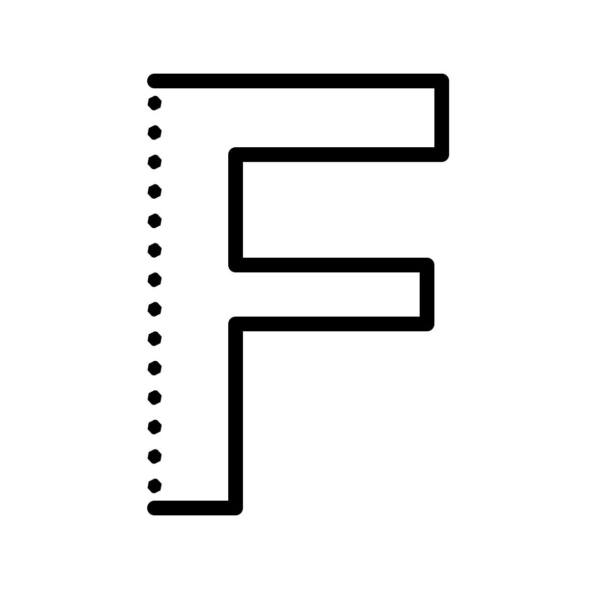 dotted style f icon