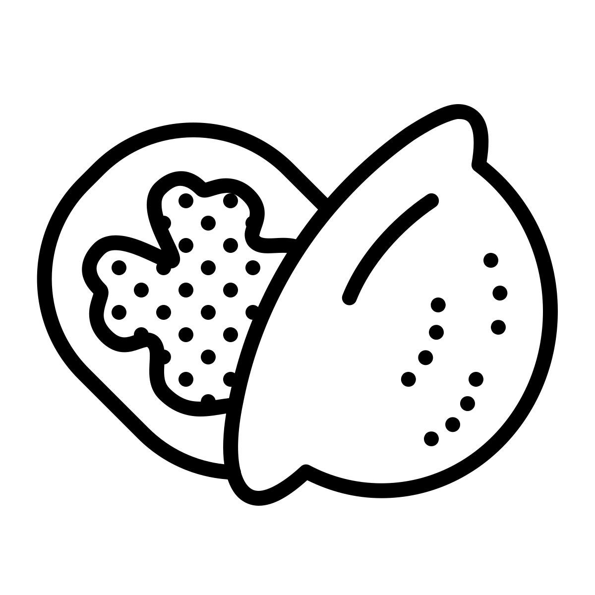 иконка ореховая скорлупа dotted стиль