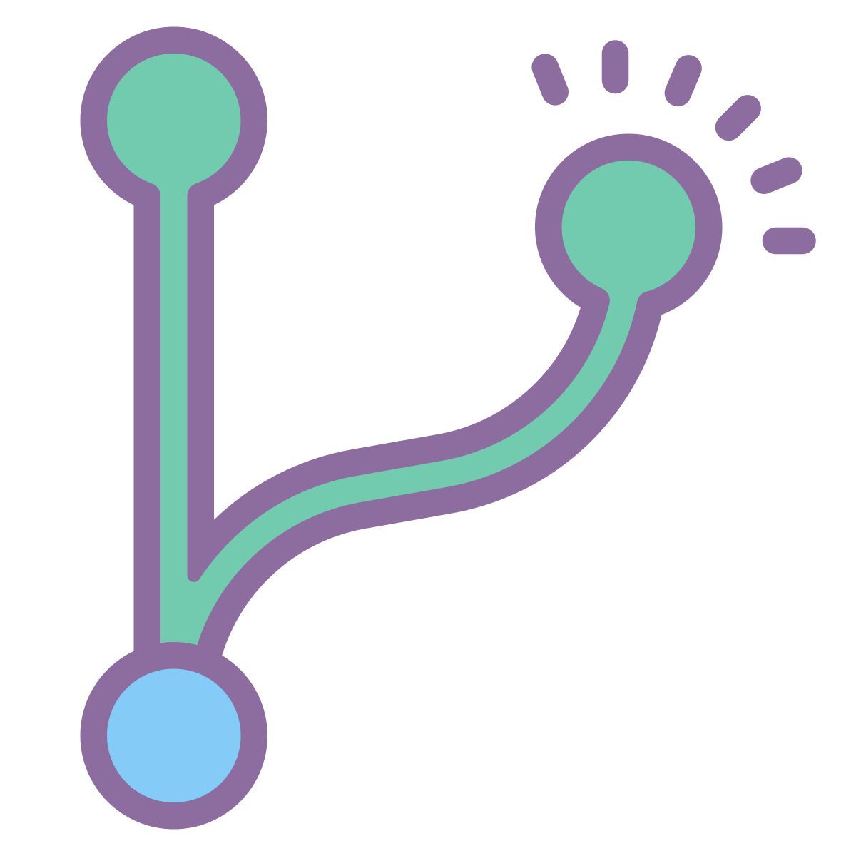 cute color style форк icon