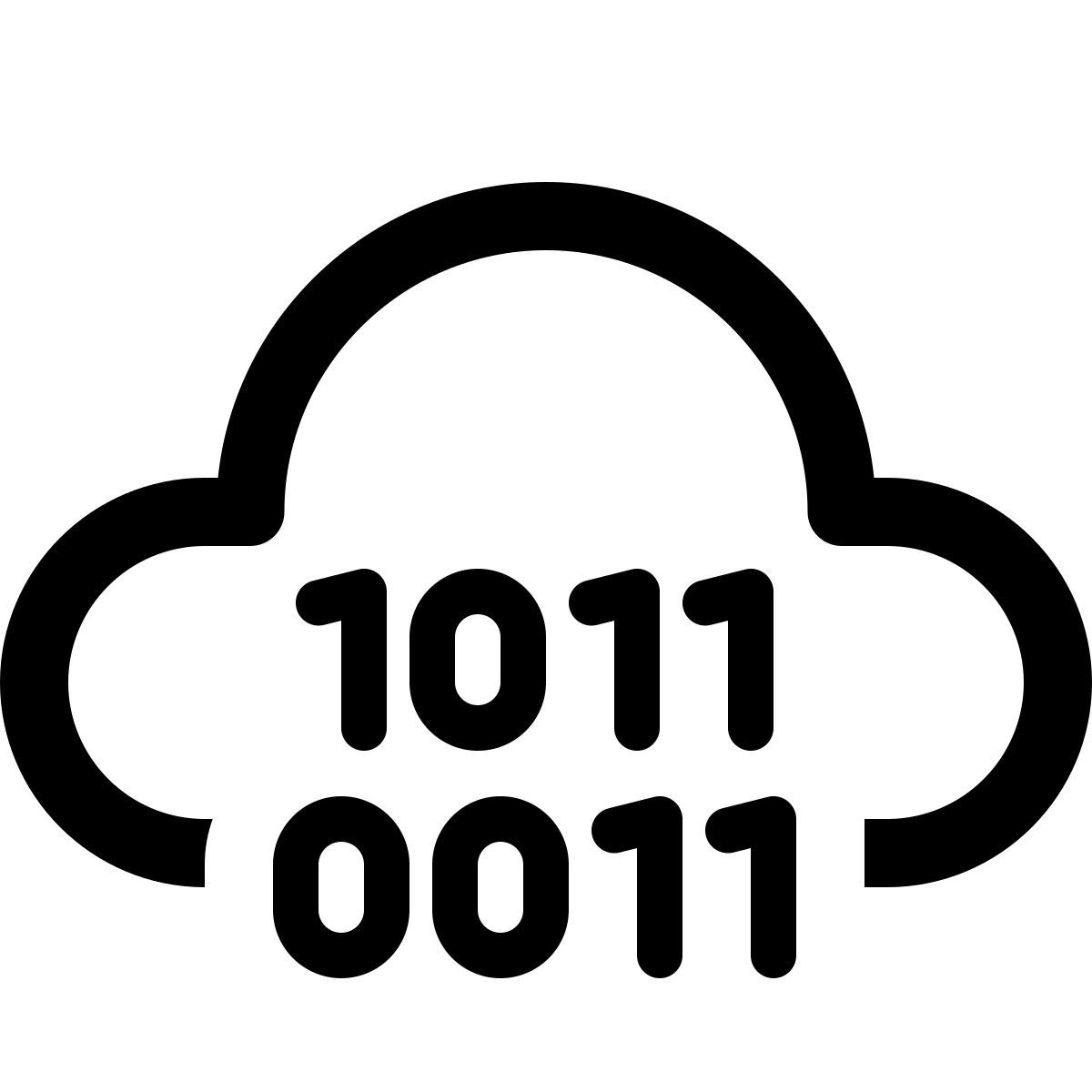 windows 11 outline style облако двоичный код icon