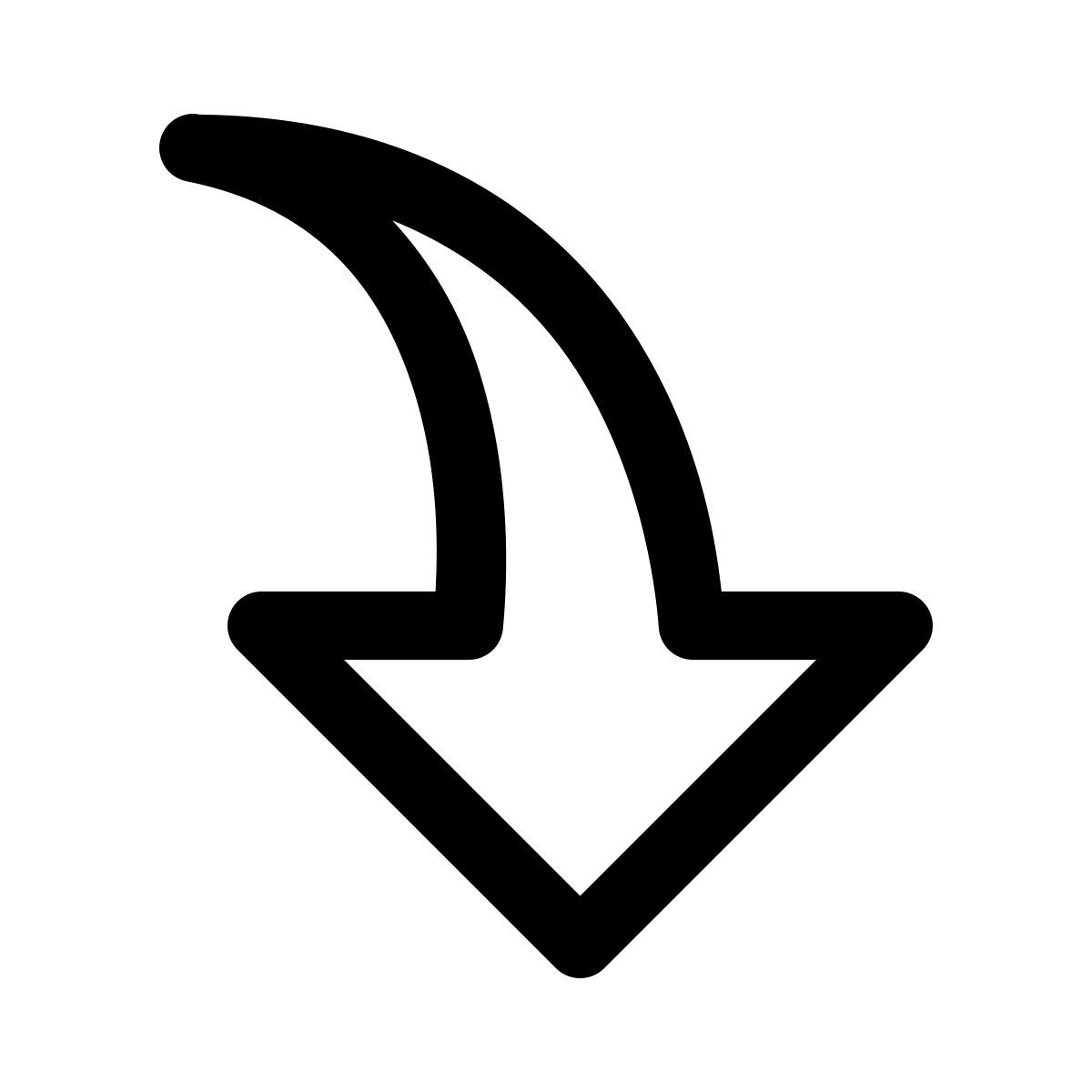 windows 11 outline style вниз 2 icon