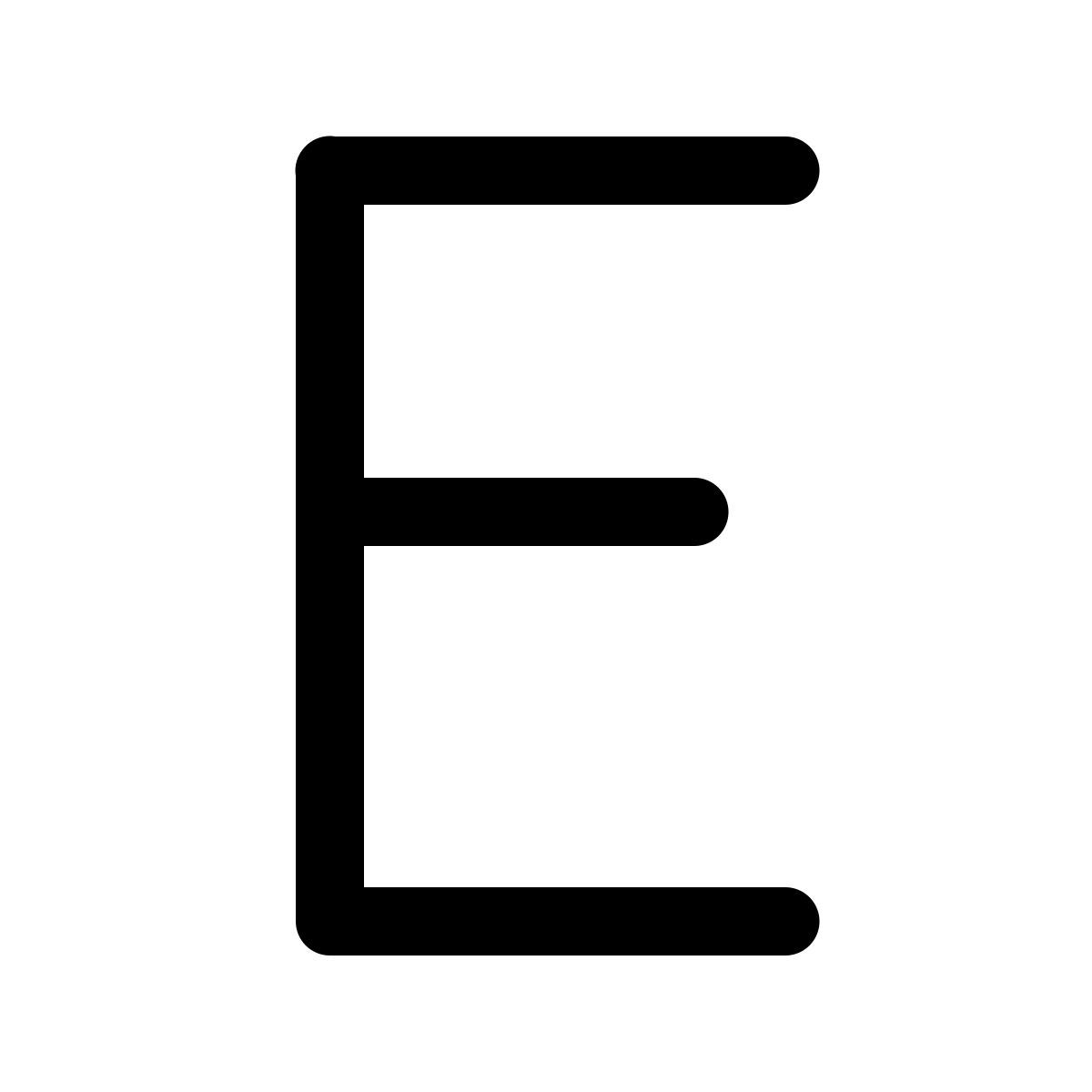 windows 11 outline style буква е icon