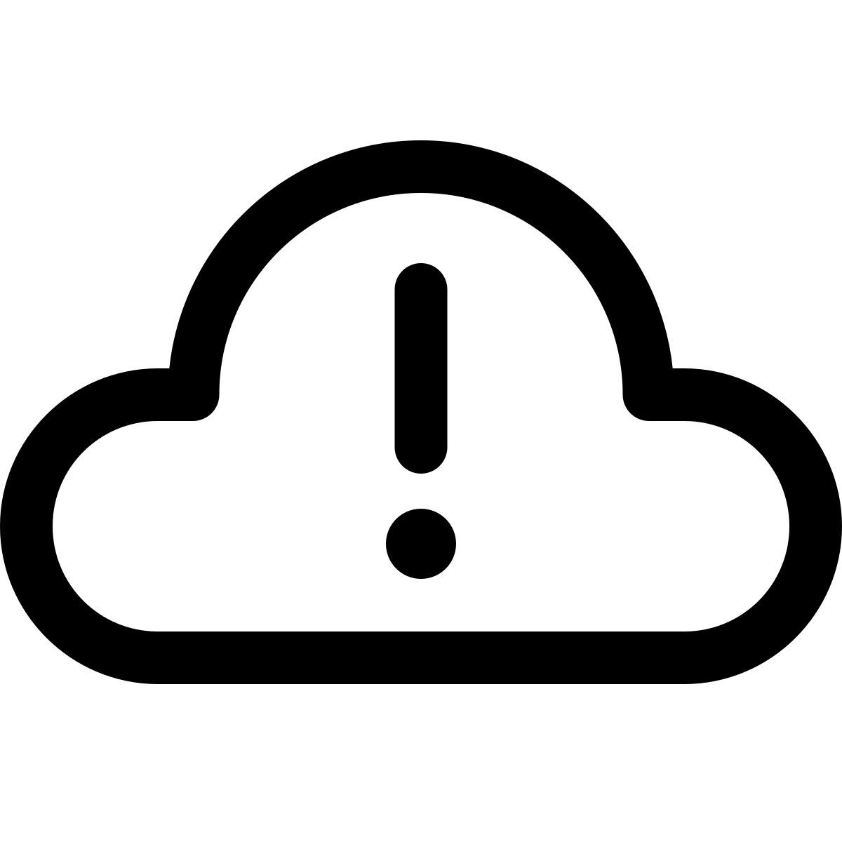 windows 11 outline style облако с ошибкой icon