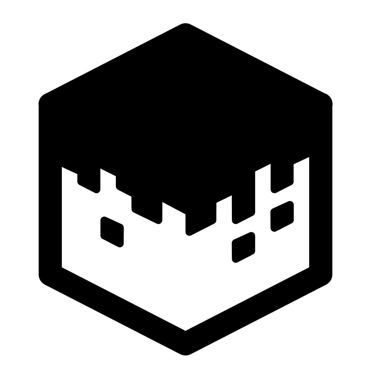 windows 11 outline style куб травы из minecraft icon