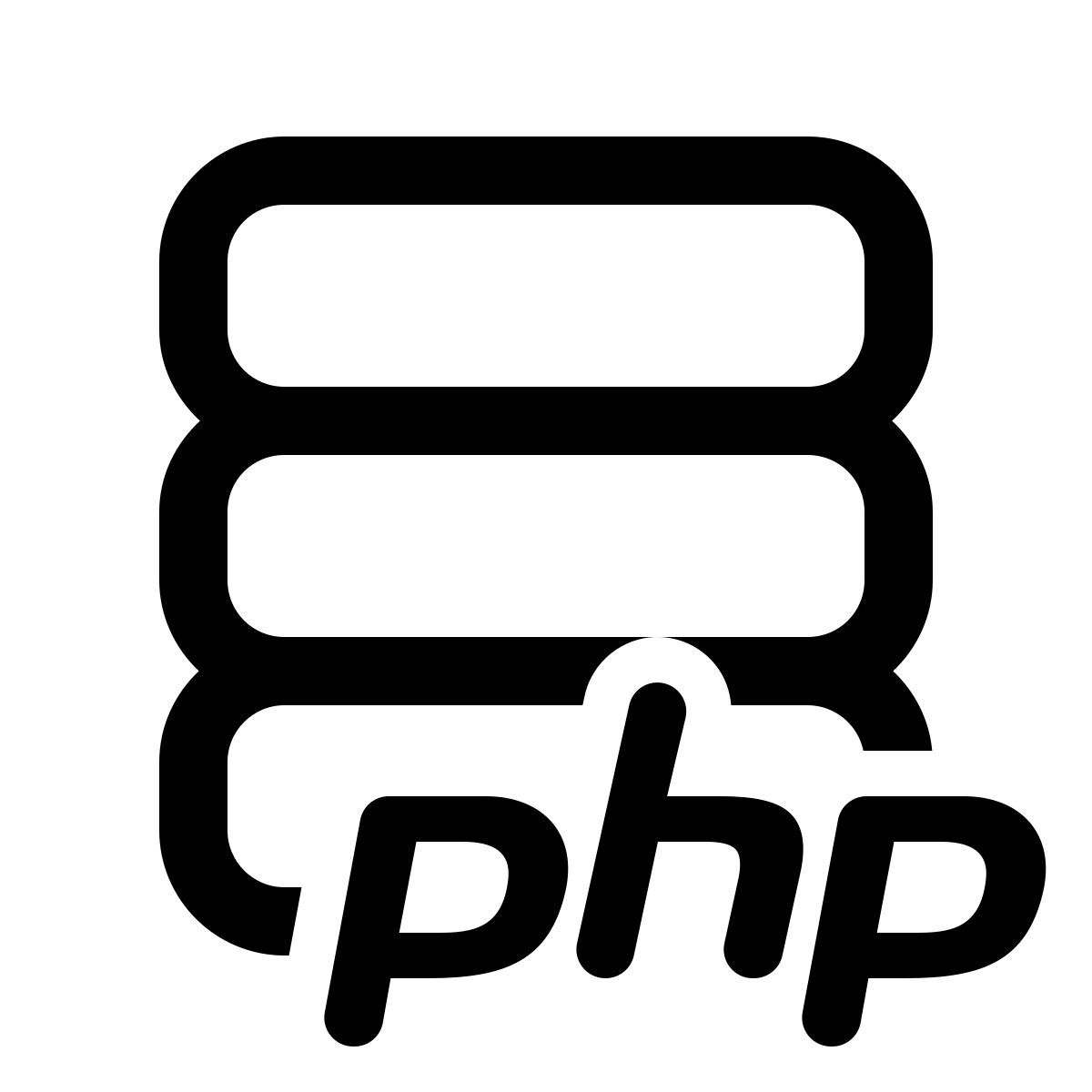 windows 11 outline style php сервер icon