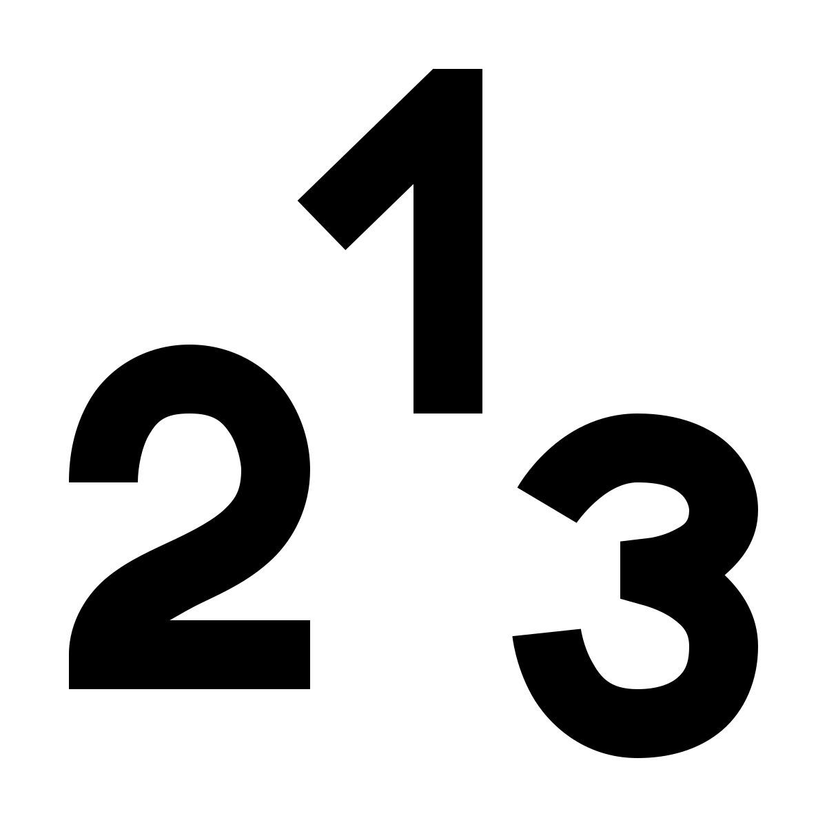 forma regular sharp style numbers icon