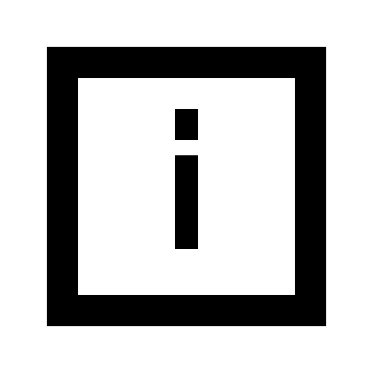 иконка знак информации в квадрате forma regular sharp стиль