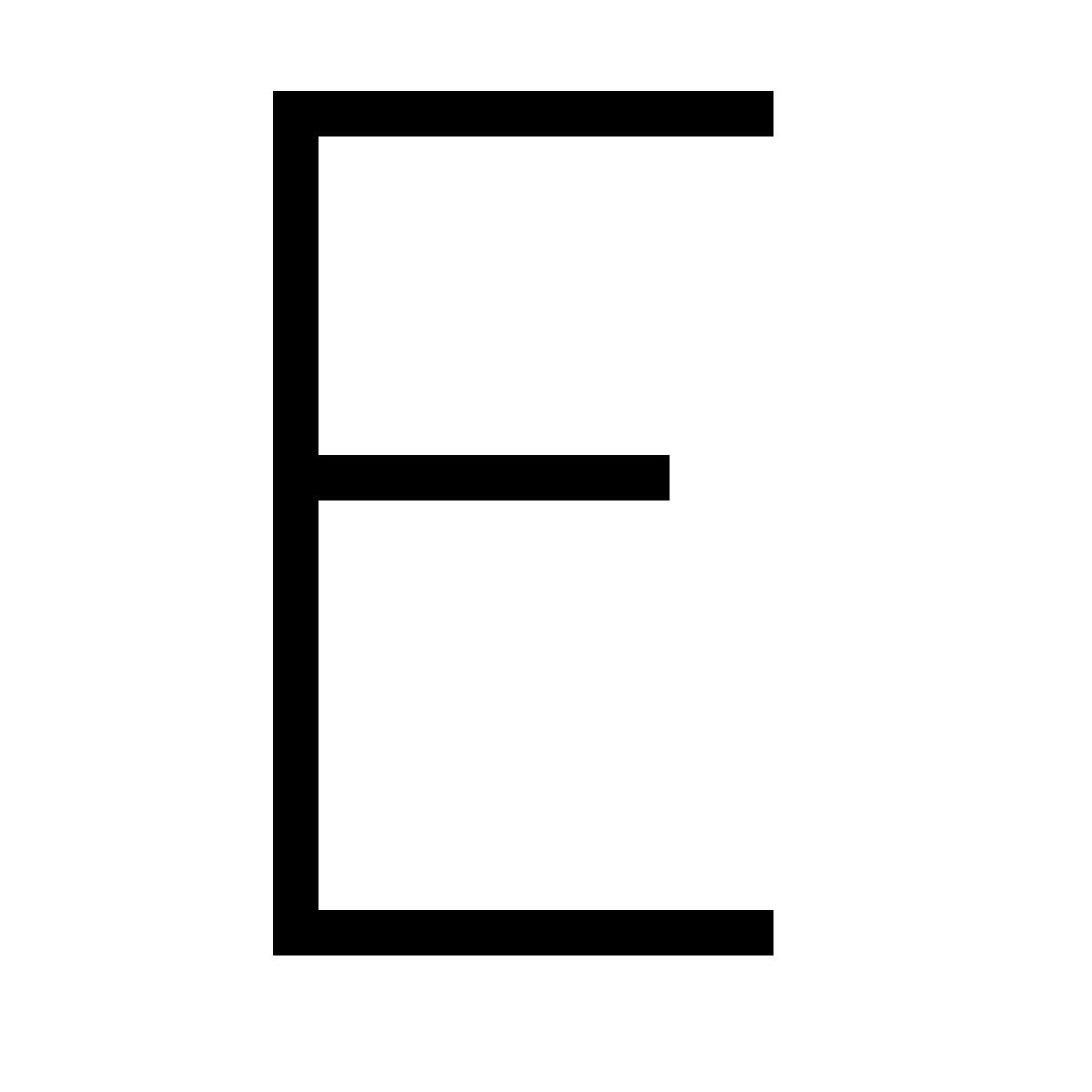 forma thin sharp style буква е icon
