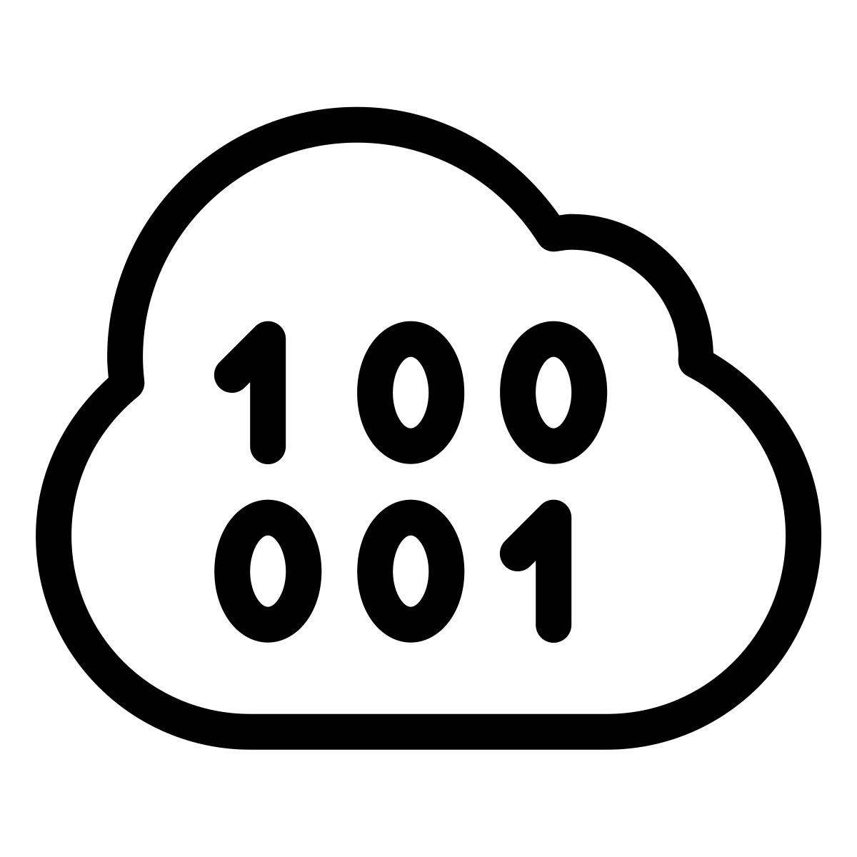 forma thin style облако двоичный код icon