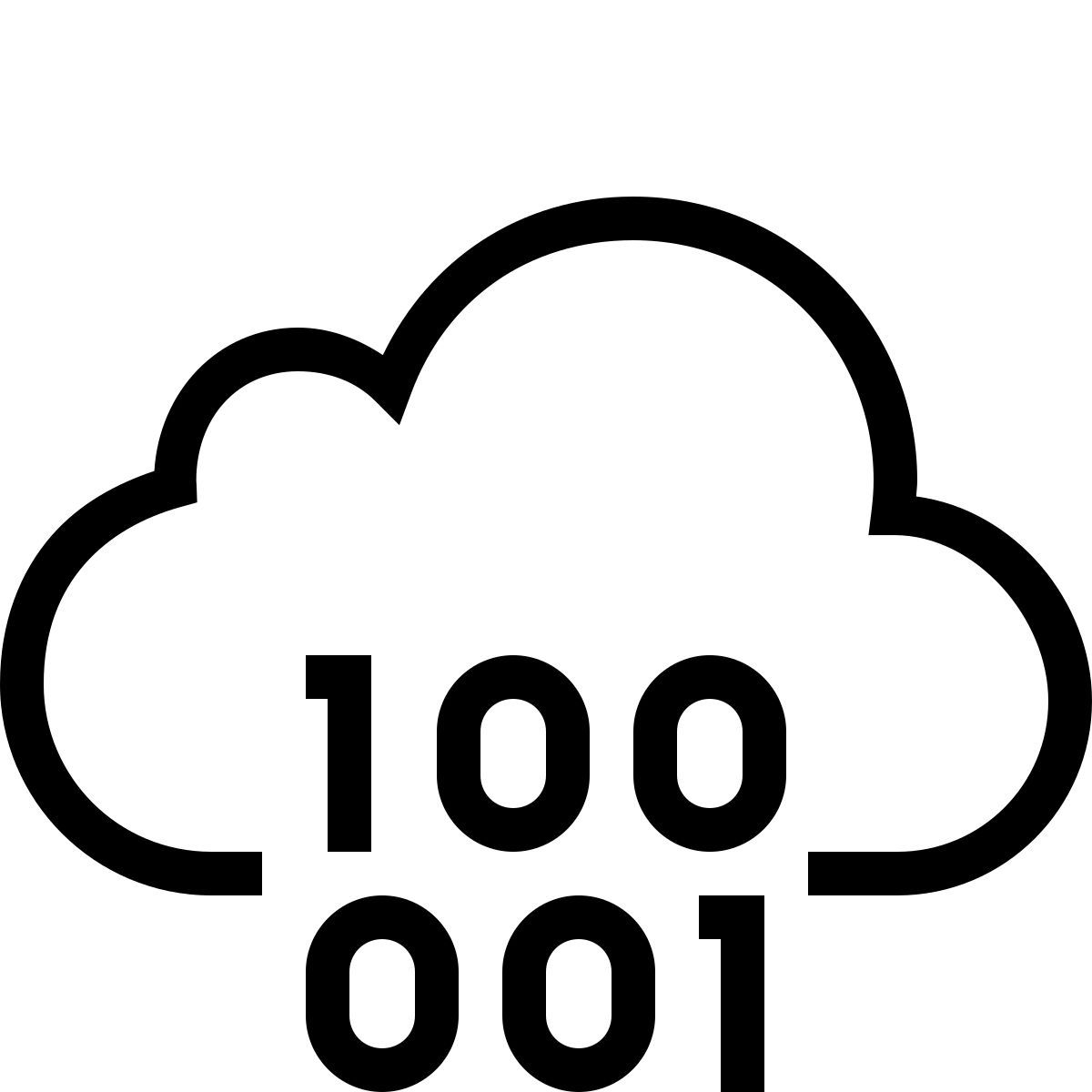ios 17 outlined style облако двоичный код icon