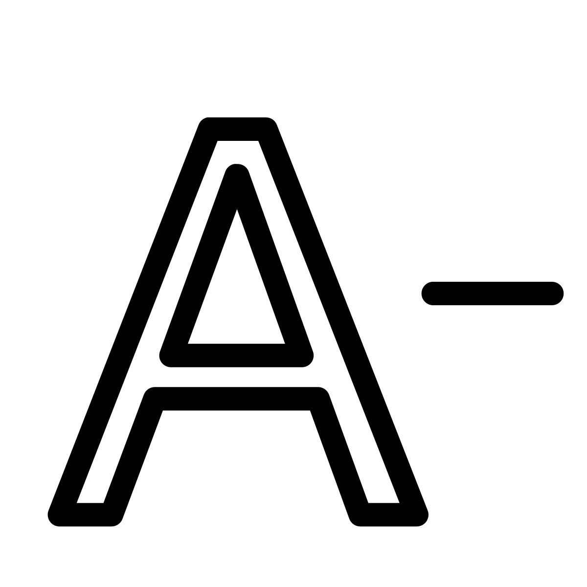 иконка уменьшить шрифт ios 27 outlined стиль