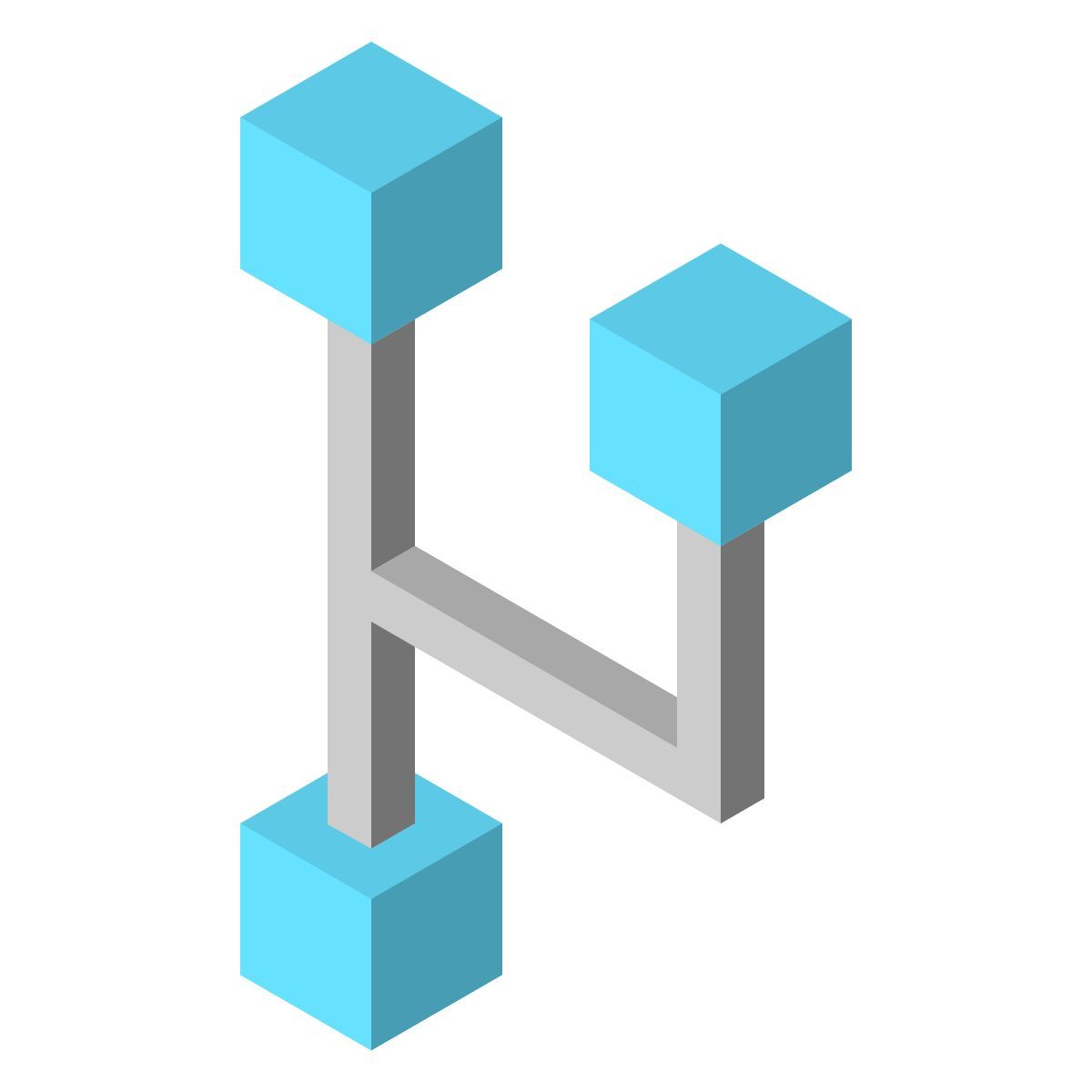 isometric color style форк icon