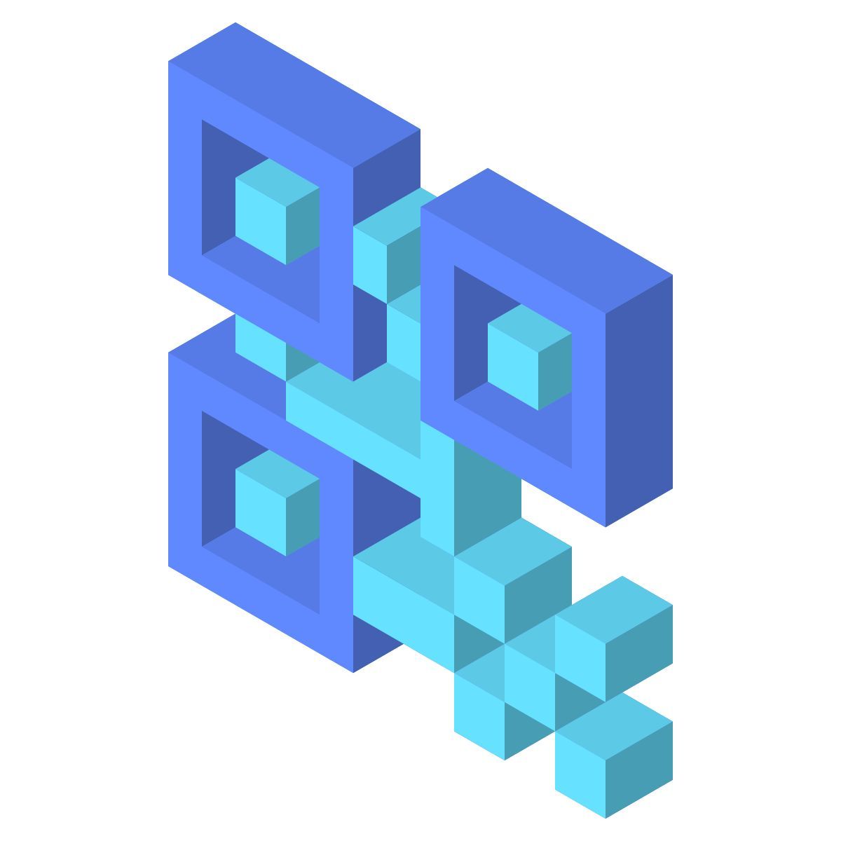 isometric color style qr код icon