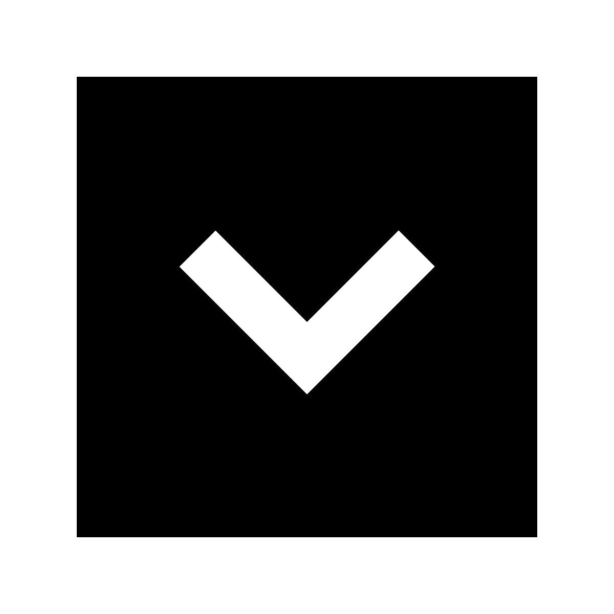 material sharp style вниз в квадрате icon