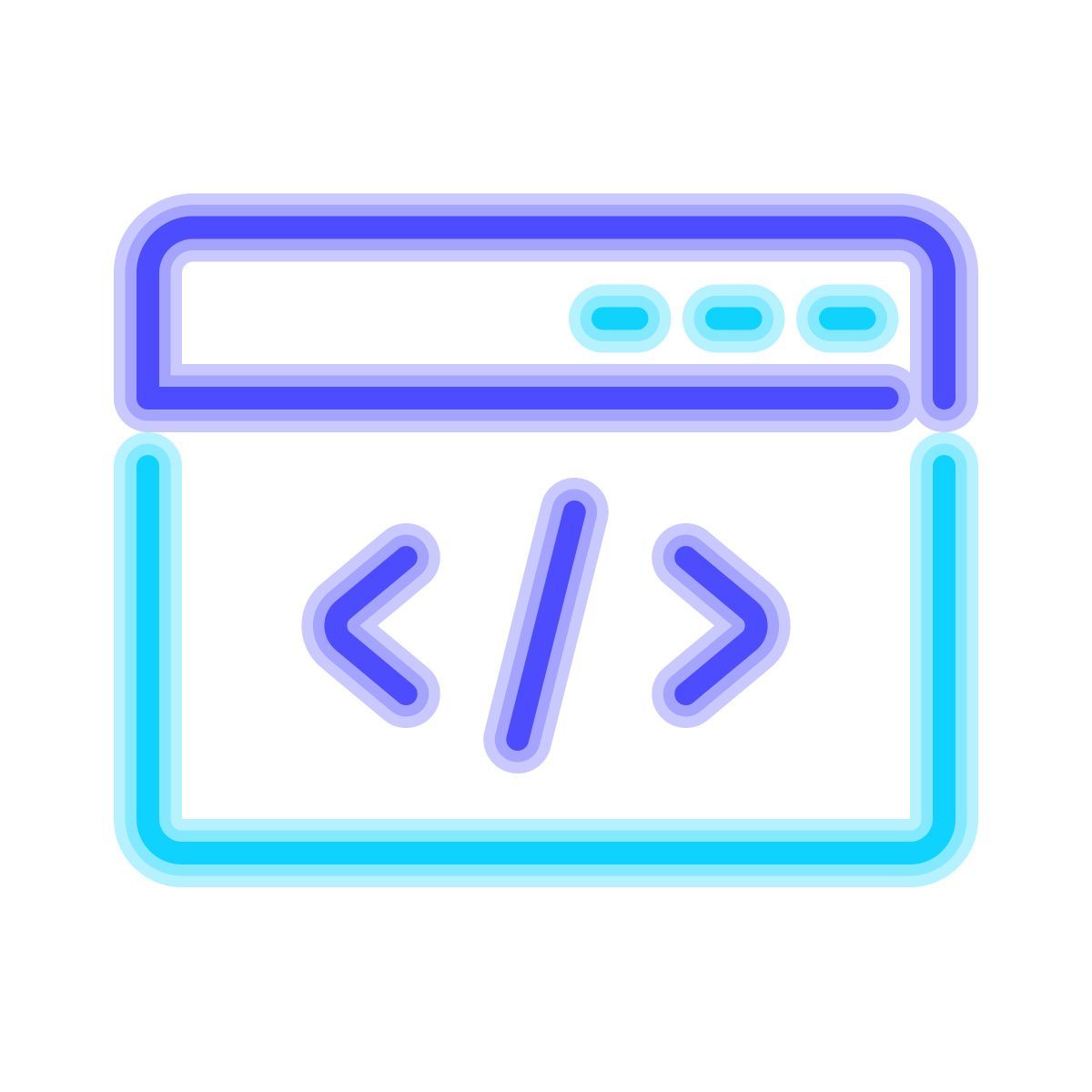 иконка код neon стиль
