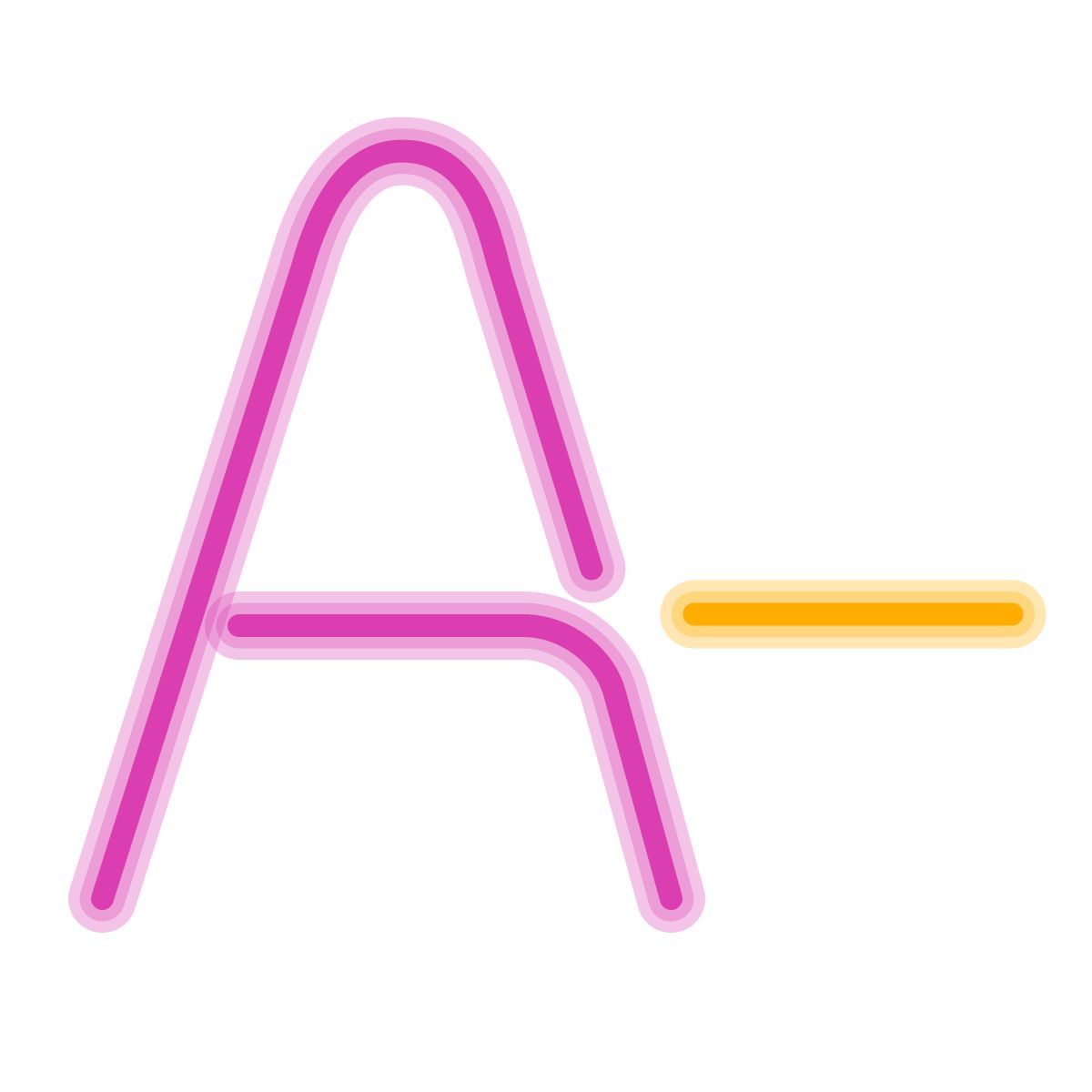 иконка уменьшить шрифт neon стиль