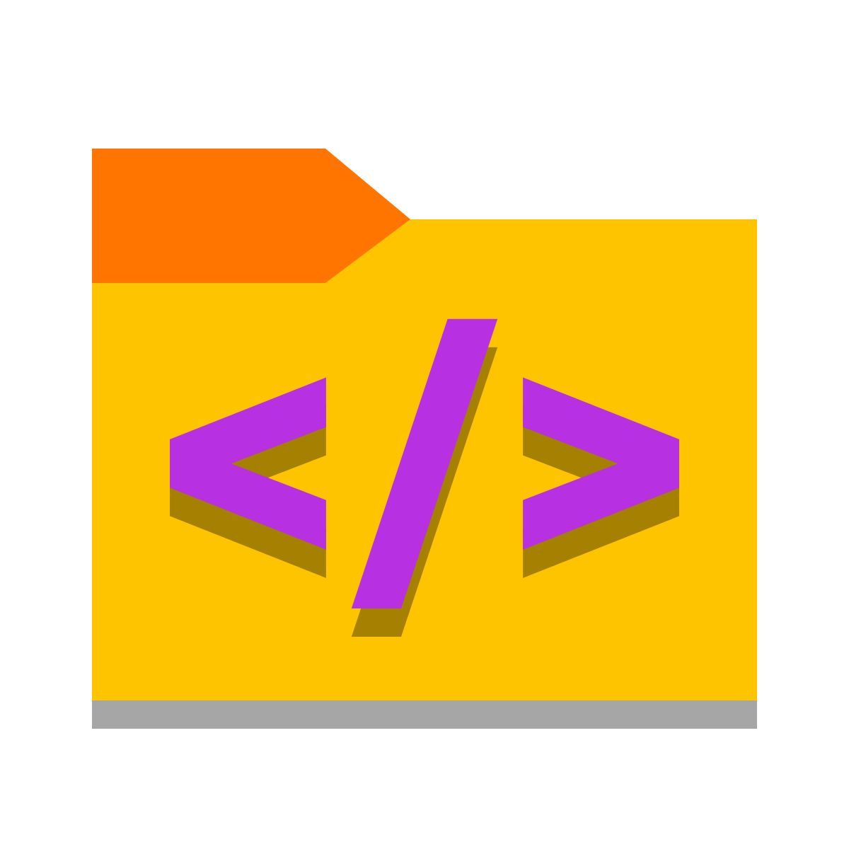 papercut style папка с кодом icon