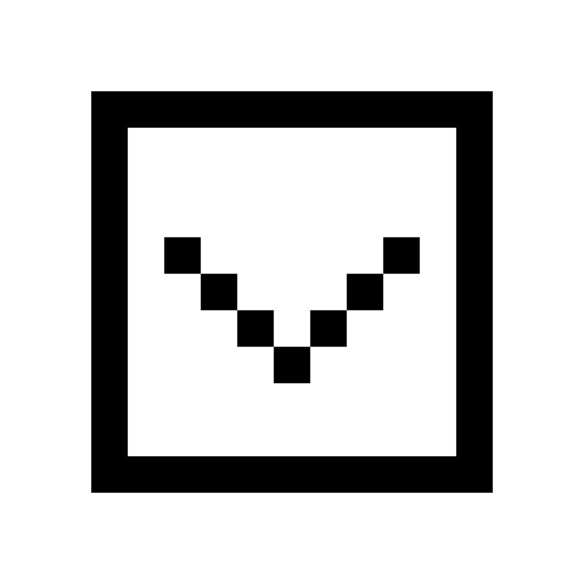 иконка вниз в квадрате pixels style