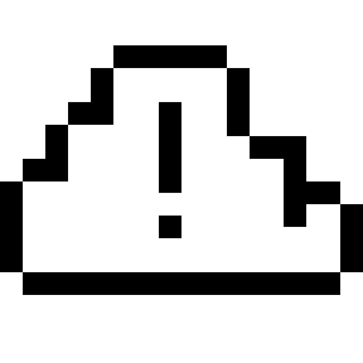 иконка облако с ошибкой pixels style
