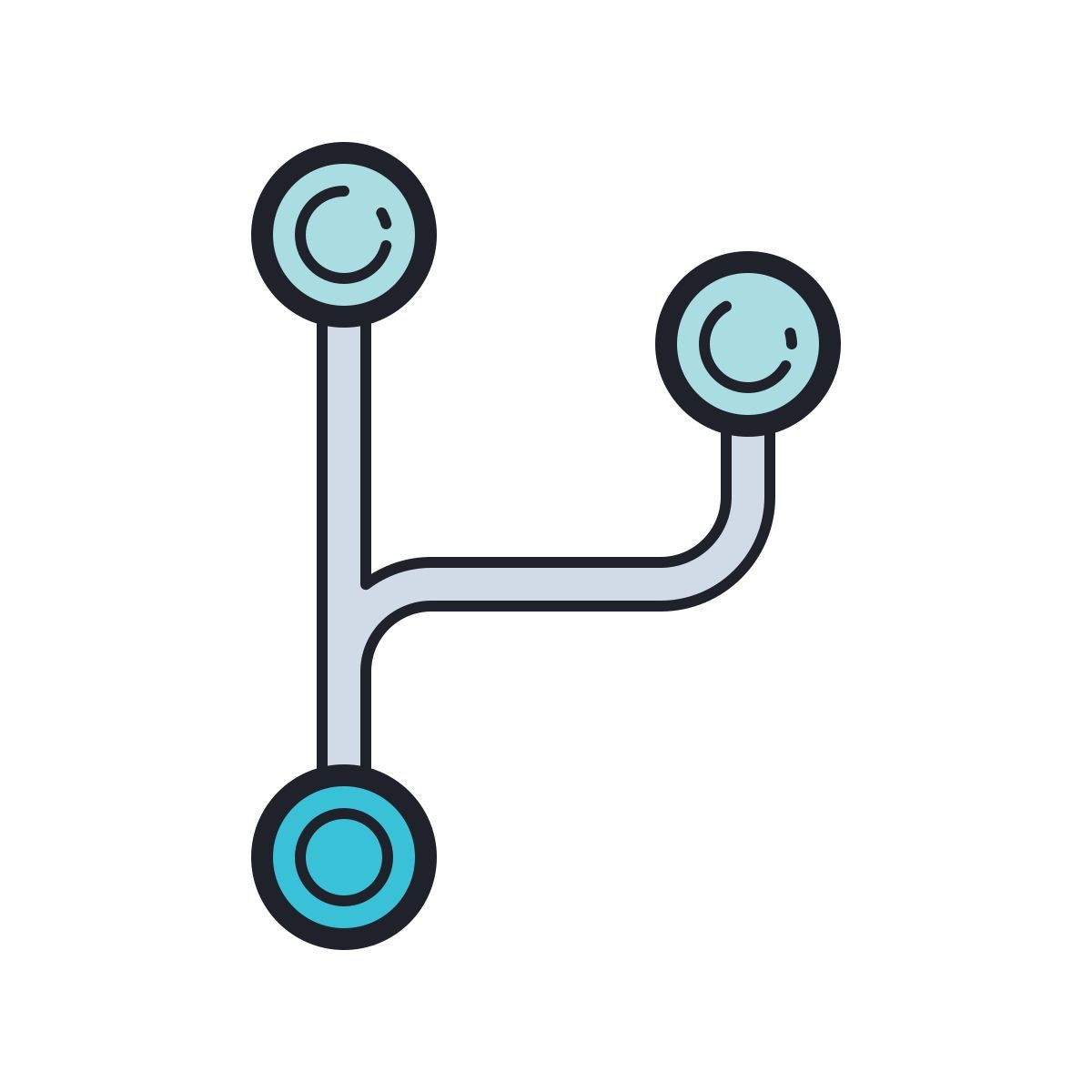 color hand drawn style форк icon