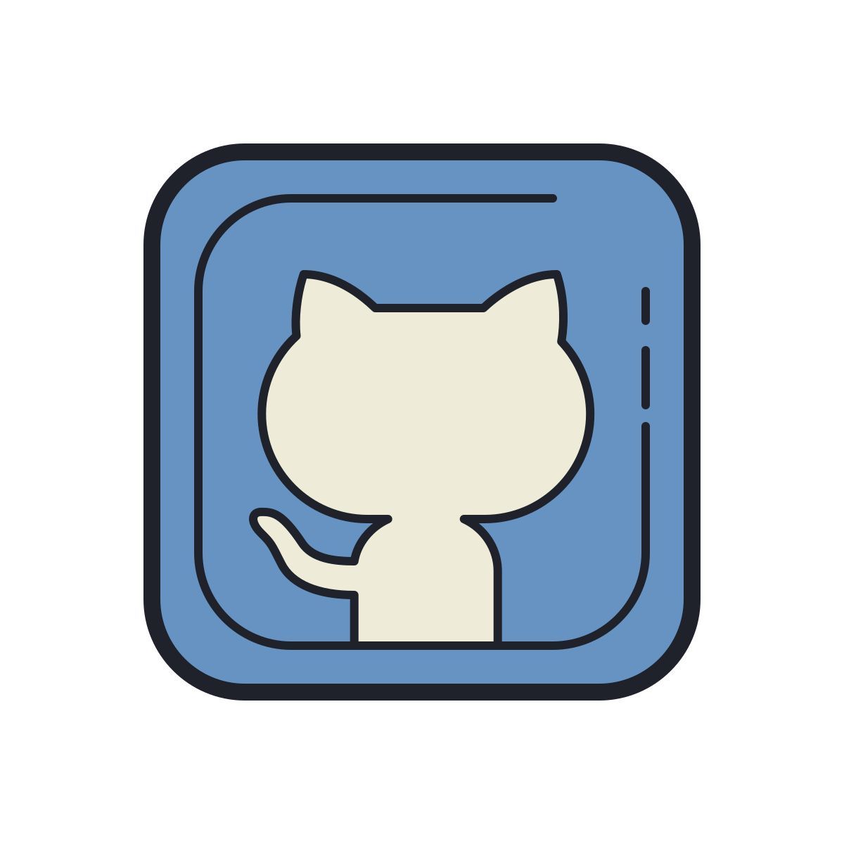 color hand drawn style github icon