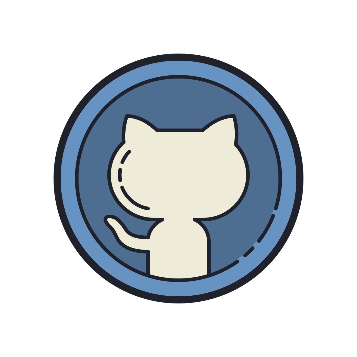 color hand drawn style github icon