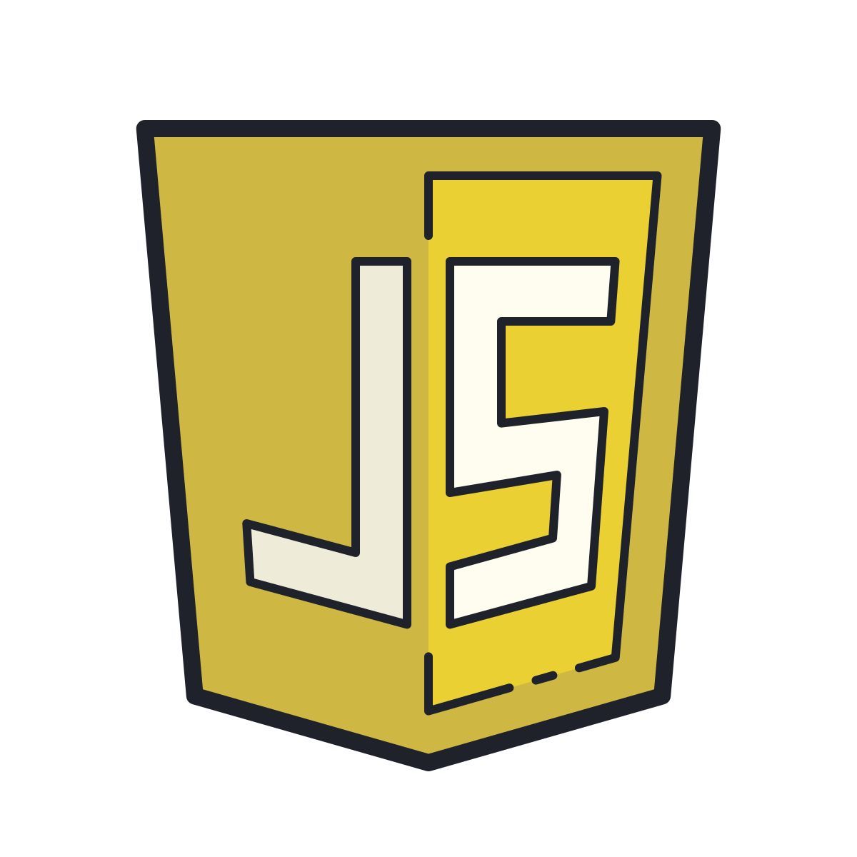 color hand drawn style javascript icon