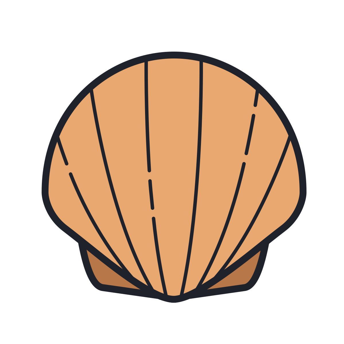 color hand drawn style моллюск icon