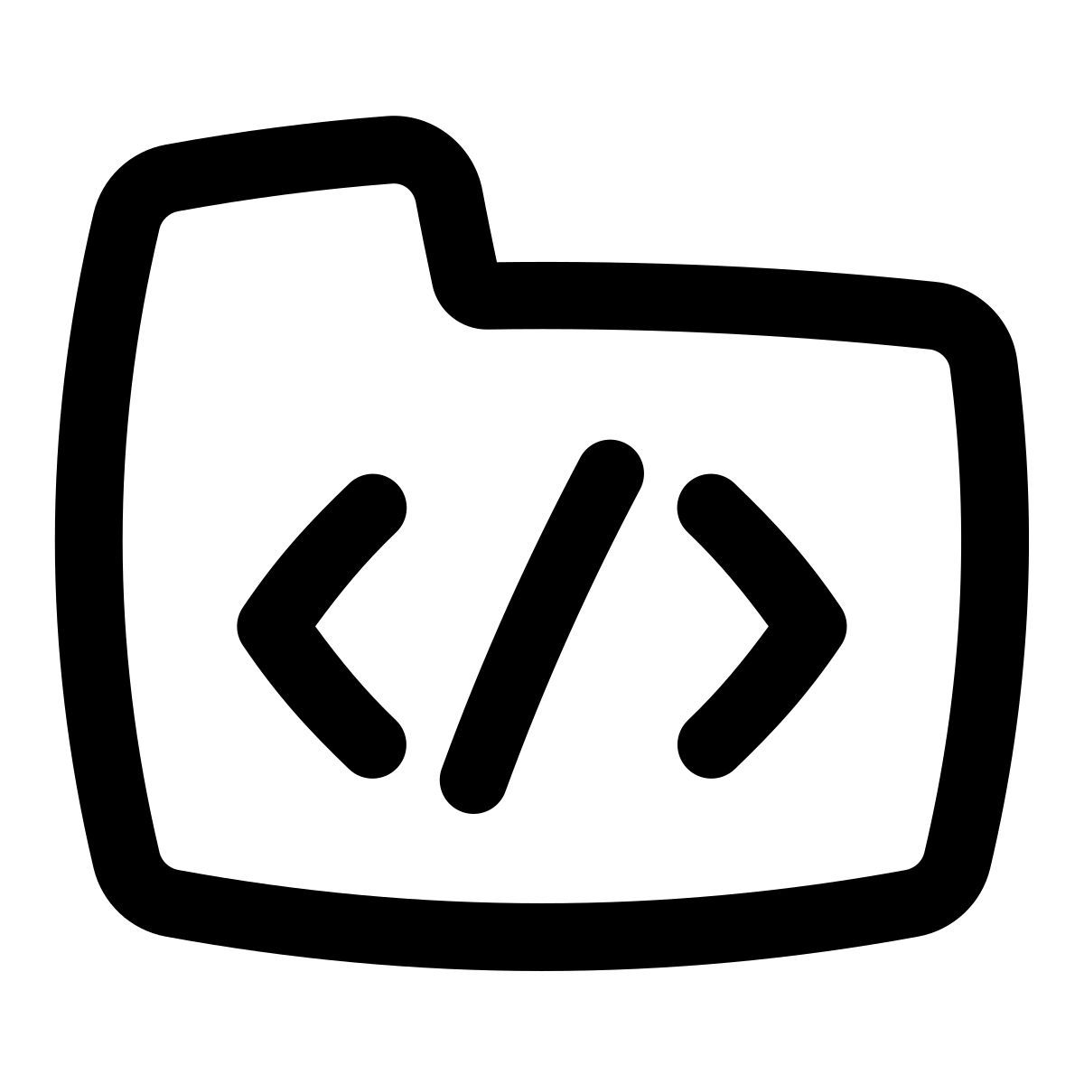puffy outline style папка с кодом icon