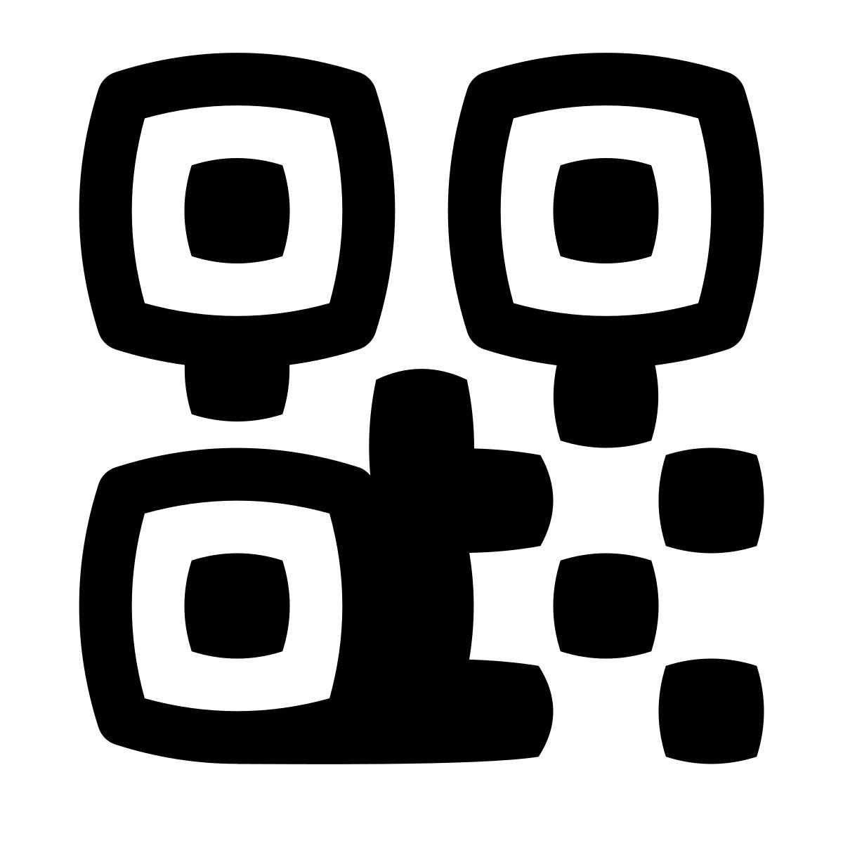 puffy outline style qr код icon
