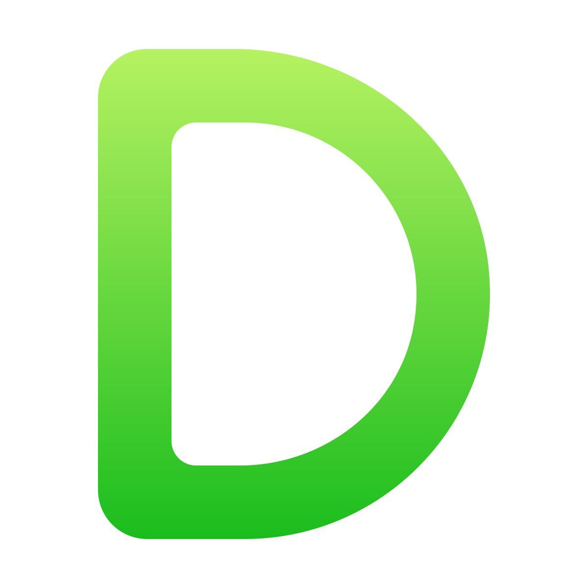 softteal gradient style d icon