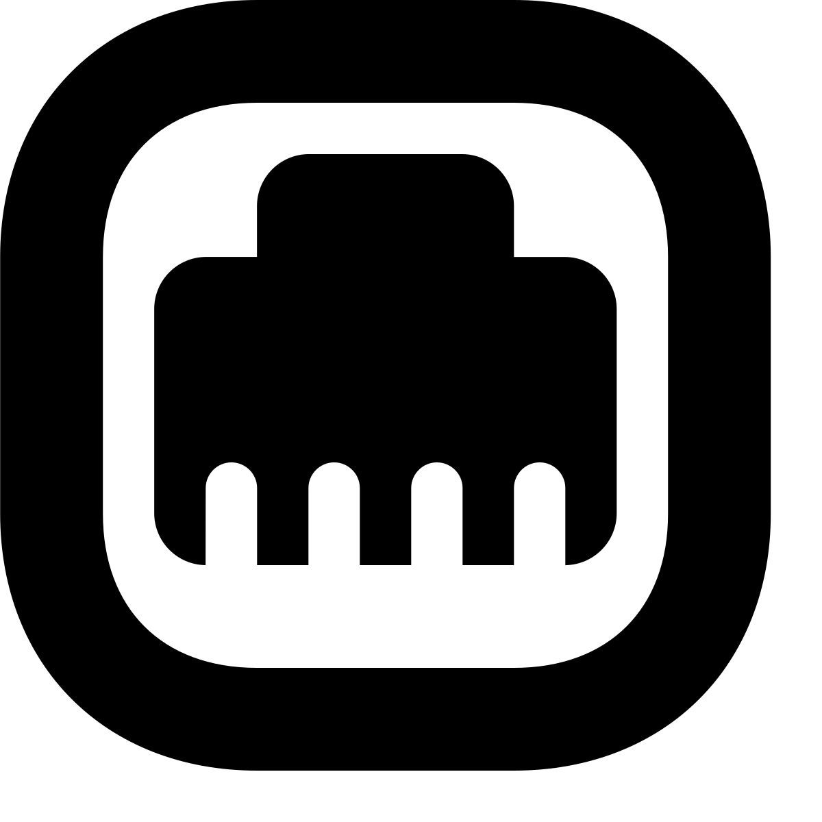 tiny bold style проводная сеть icon